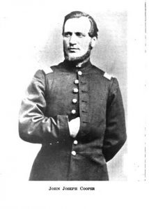 Black and white picture of a man in uniform from the Civil War Era.